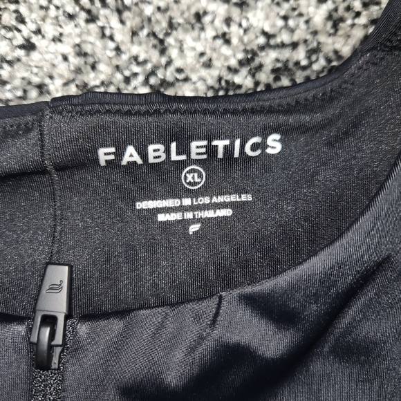 Fabletics Zip-Front One-Piece Swimsuit Black‎ Sexy Sleek Women's Xl, Hi Cut Nwt - Picture 4 of 12